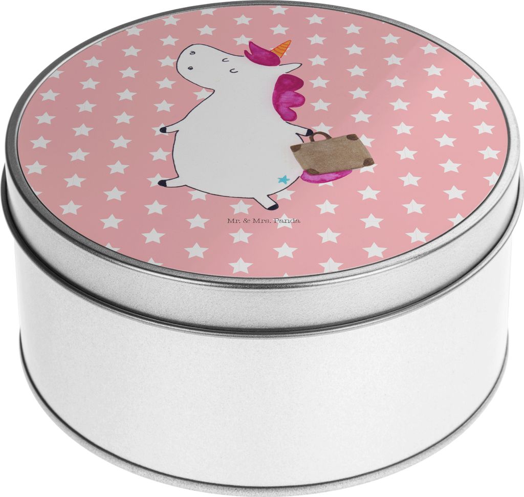 Mr. & Mrs. Panda Kaffeedose Einhorn Koffer - Rot Pastell - Geschenk, Vorratsdosen, Verreisen, Vorratsdose, keksdosen, Keksdose, Einhörner, Vorrats...