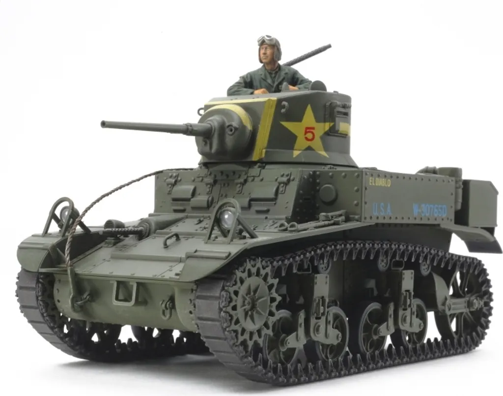 Maquette Tamiya M3 Stuart 1:35 : Montage facile et précision historique
