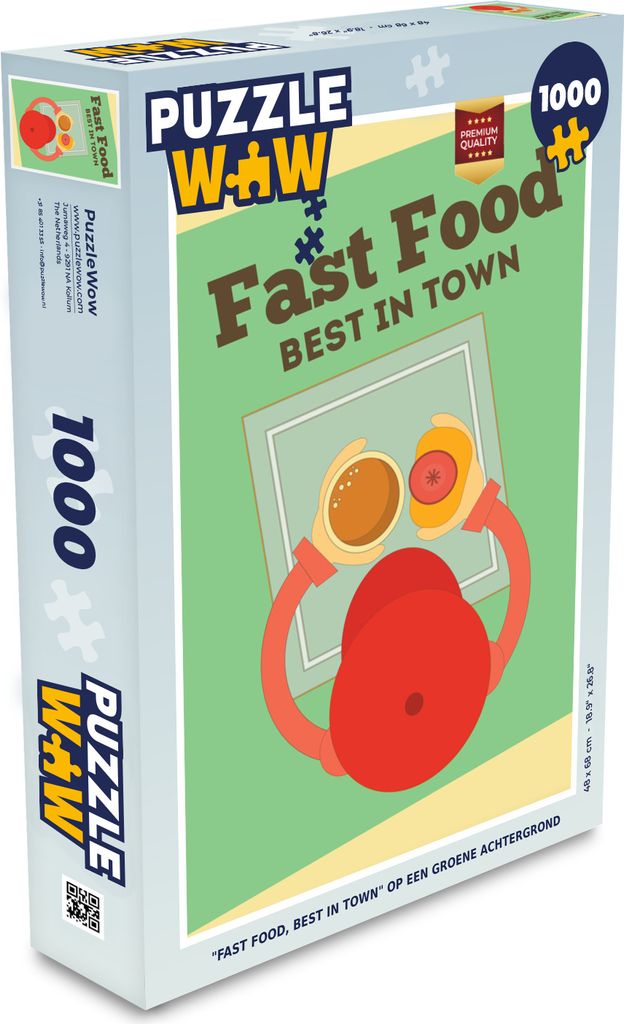 MuchoWow Puzzle 1000 Teile Hamburger - Vintage - Grün - Mancave - Fast Food - Das Beste der Stadt - Spielzeug - Alt und Jung - Spiele - Puzzeln