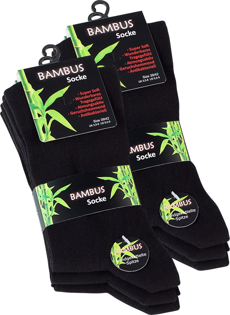 Vincent Creation® "BAMBUS" Socken 6 Paar 43-46 schwarz Produktbild 3