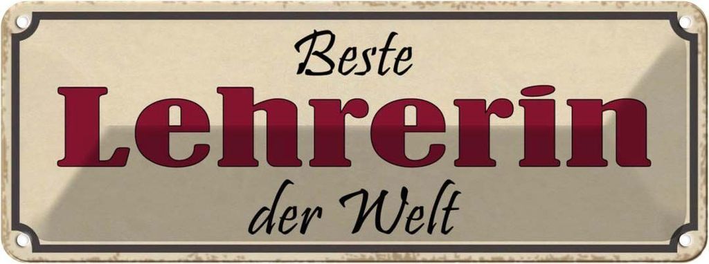 vianmo Blechschild 10x27 cm beste Lehrerin der Welt Arbeit Spruch Zitat