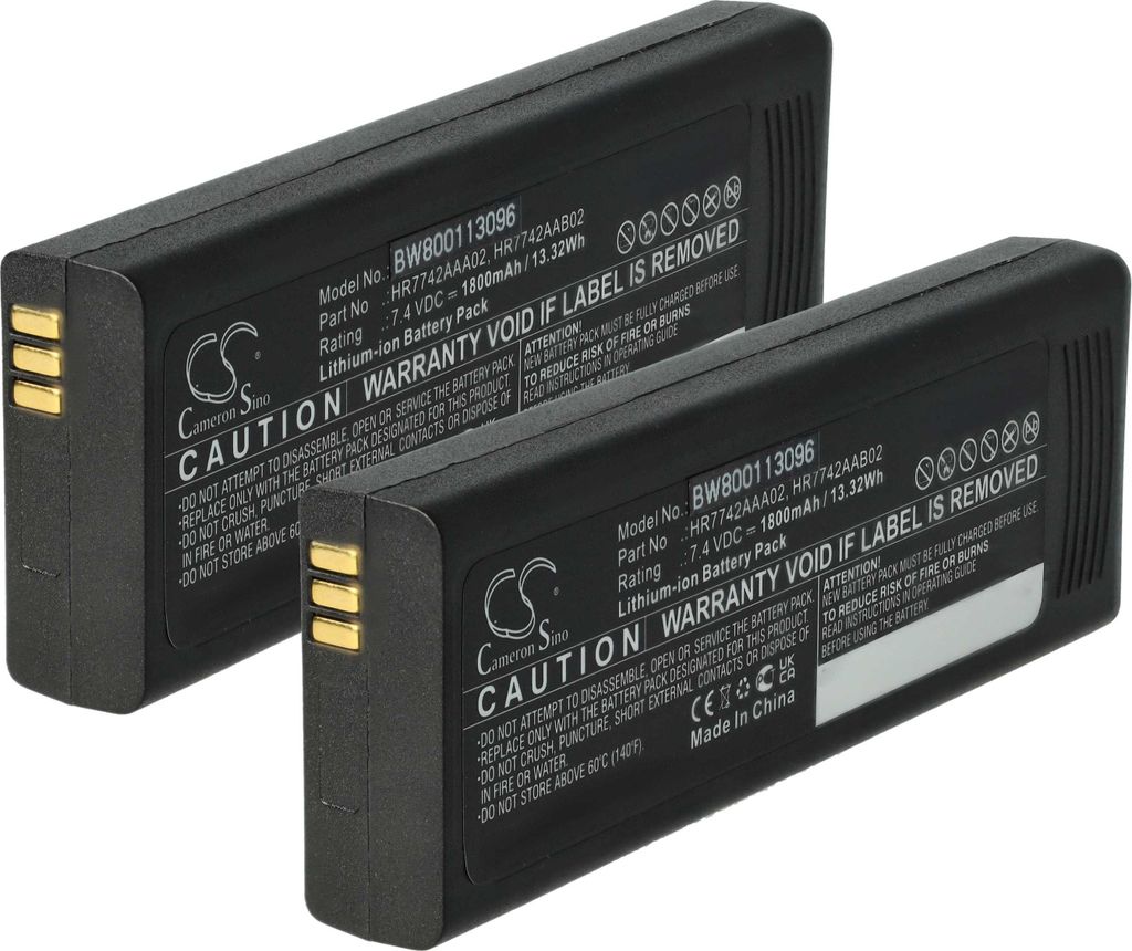 vhbw 2x Akku kompatibel mit Cassidian TPH700, P3G Funkgerät, Walkie Talkie (1800 mAh, 7,4 V, Li-Ion)