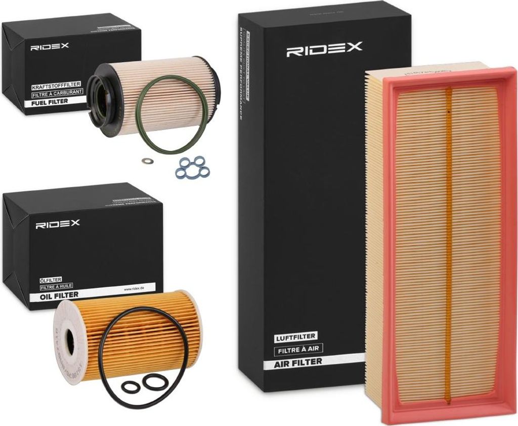 RIDEX Filterset Inspektionspaket Filtersatz für VW Golf VII Schrägheck (5G1, BQ1, BE1, BE2) Golf IV Schrägheck (1J1) GOLF VI (5K1) Golf V Schrä...