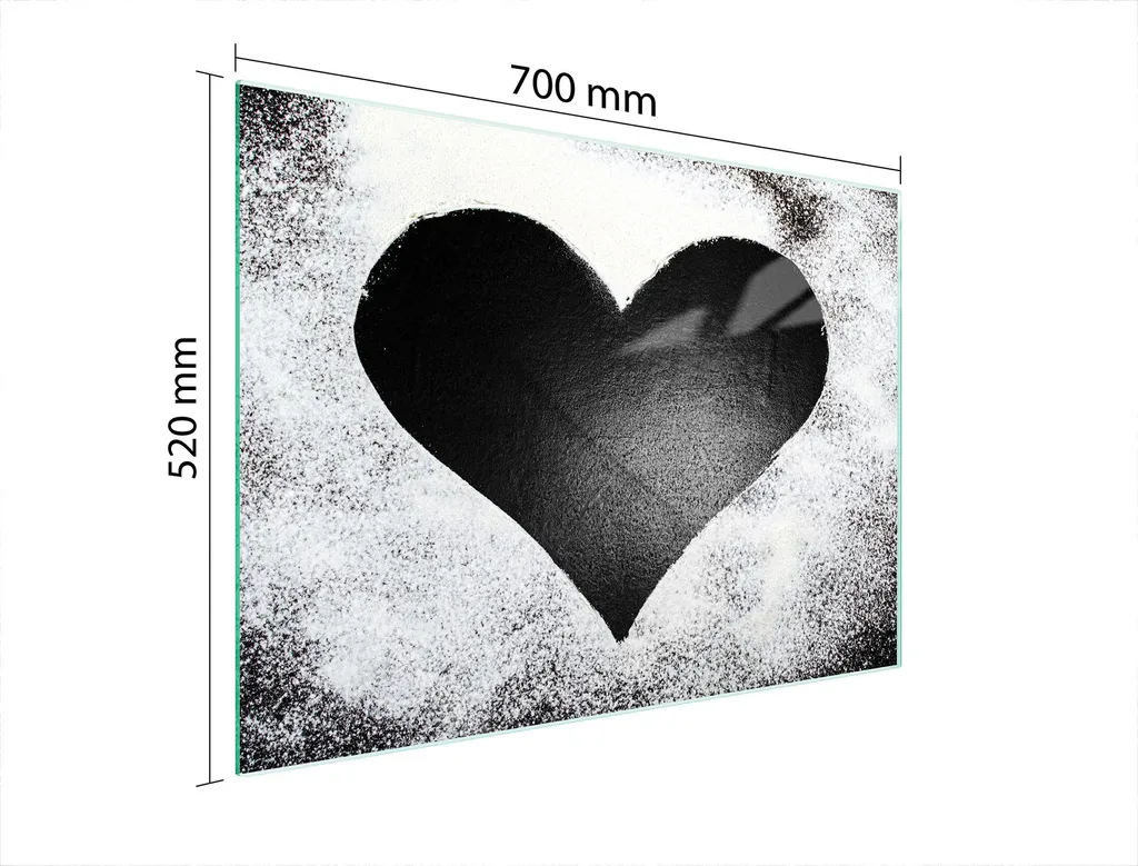 Coprifornelli Universale 70x52 Cuore - Vetro Protettivo per Famiglie