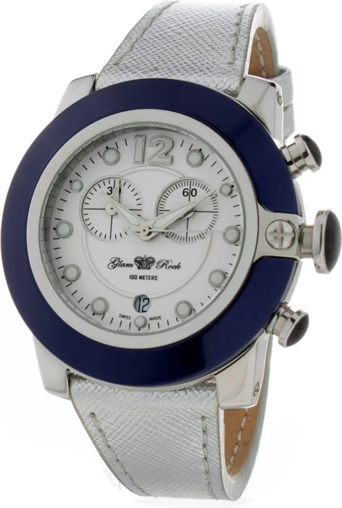 Orologio Donna Glam Rock GR32116: Cronografo Swiss Made Bianco e Argento