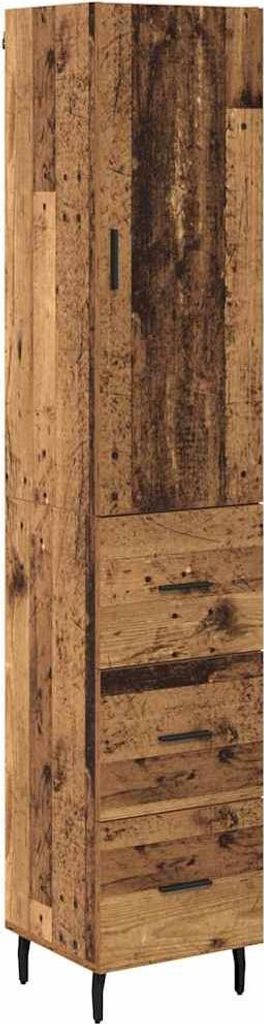 Highboard Altholz 34,5 x 34 x 180 cm Holzwerkstoff