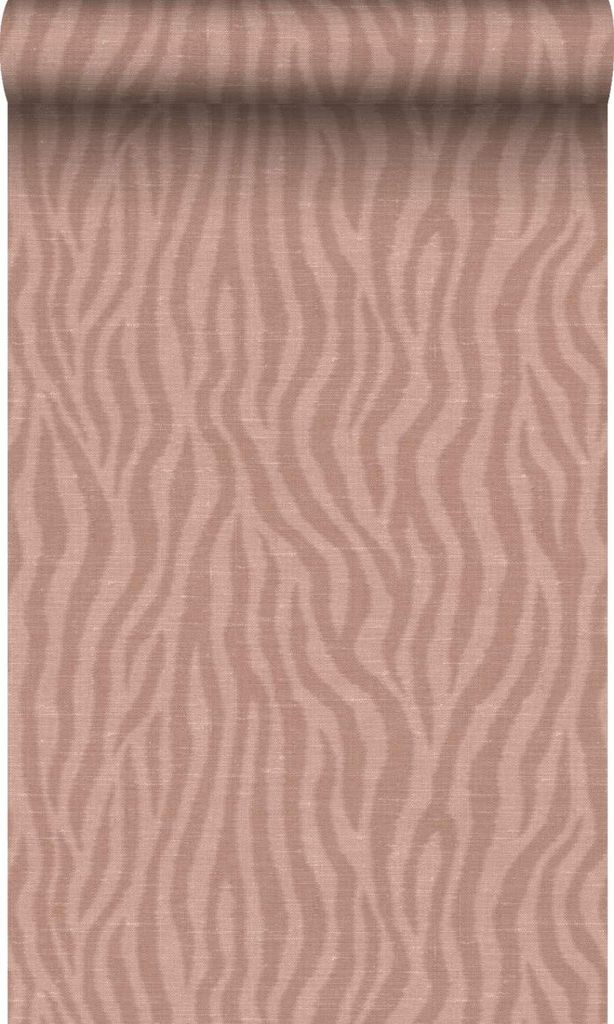 Origin Wallcoverings behang linnen-look golven oudroze 50 x Productafbeelding 