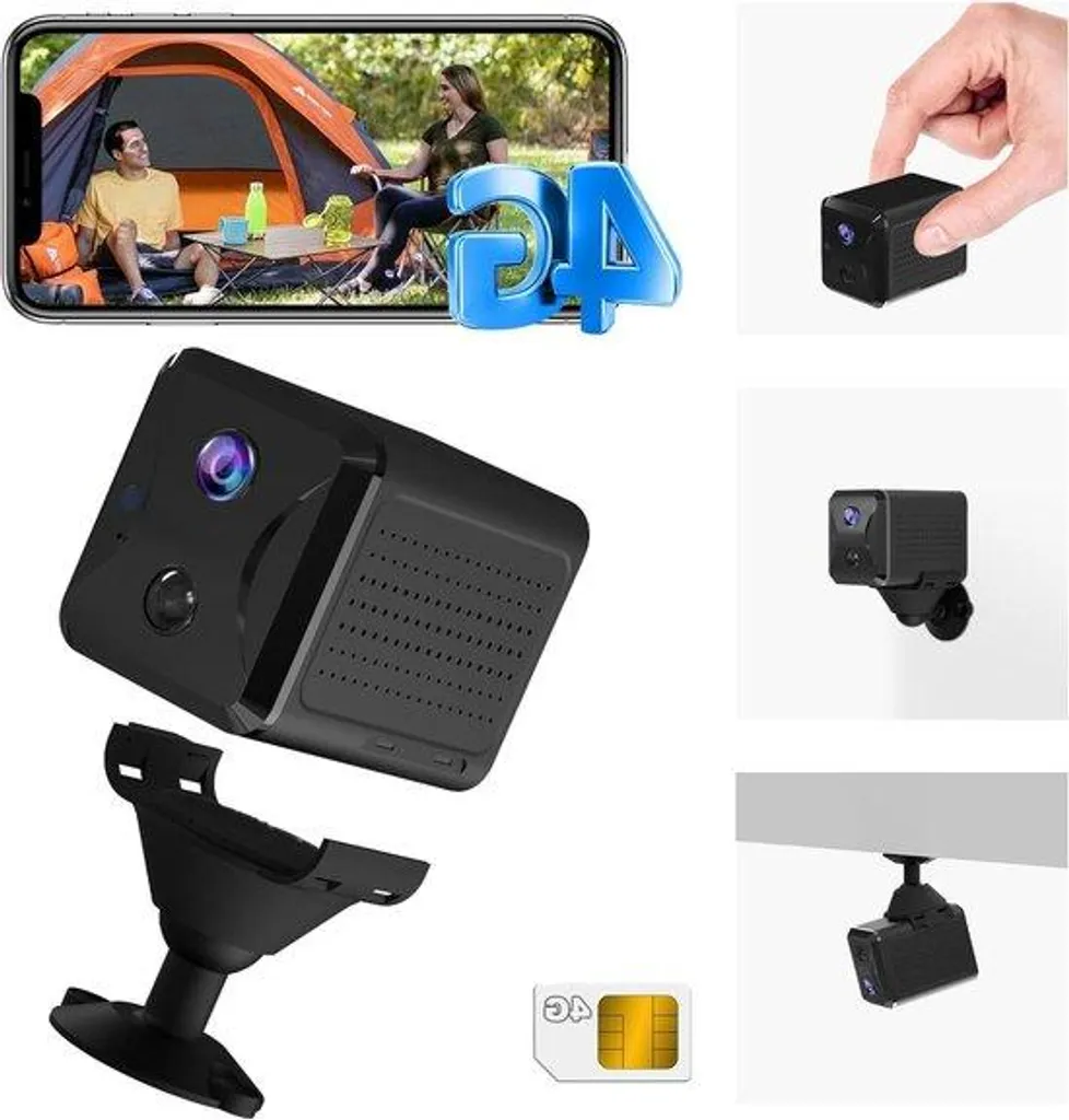 Caméra de surveillance 4G LTE grand angle 160° avec vision nocturne 10m
