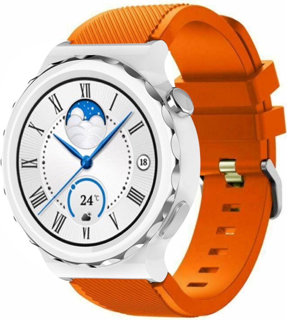 Strap-it Huawei Watch GT 3 Pro 43mm Silikonarmband (Orange)