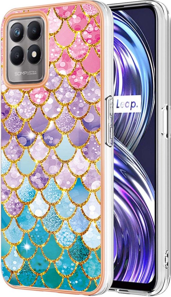 Realme 8i Hülle, Muster Handyhülle Anti-Shock Weich TPU Bumper Schutzhülle für OPPO Realme 8i Bunt