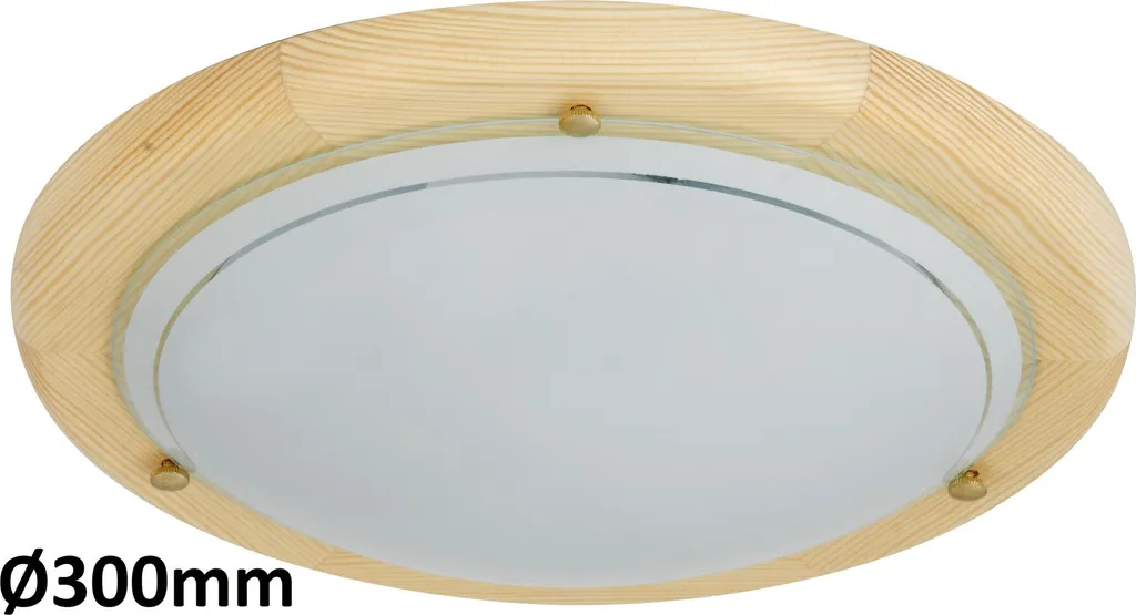Plafoniera Scandinava Rabalux 5411 Legno e Vetro E27 30cm UFO