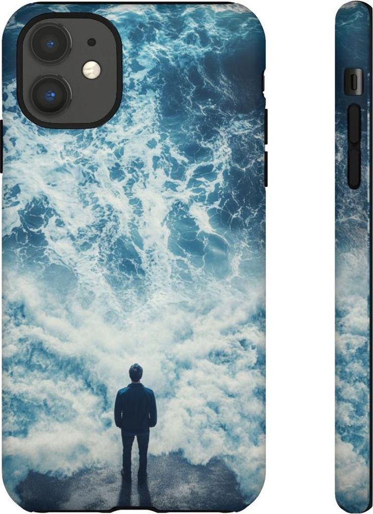 Mann vor tosenden Wellen – Hülle Kompatibel mit iPhone 11