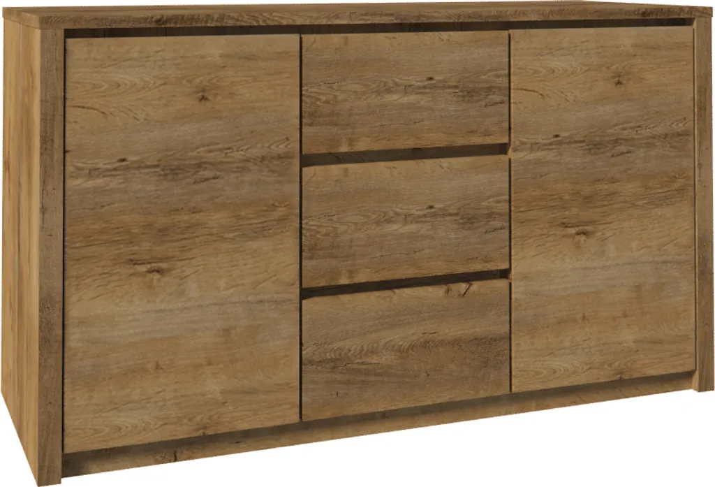 Commode large FEREIRA Chêne de Lefkas - Gagnez de la place et du rangement