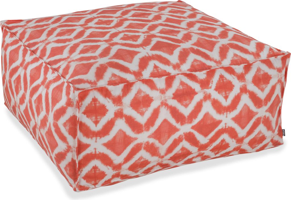 H.O.C.K. Badu Batik Yale Outdoor Loungehocker 90x90x40cm col. 20 orange
