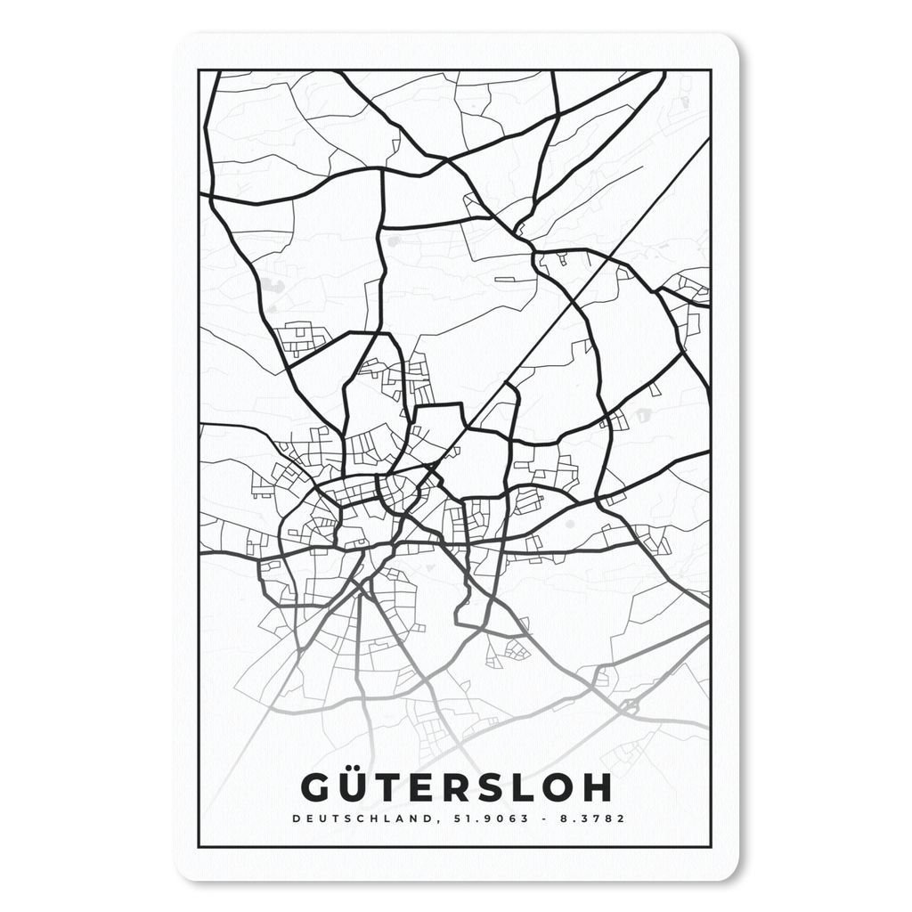 MuchoWow Mauspad Mousepad Stadtplan - Gütersloh - Karte - Wegbeschreibung 40x60 cm - Mousepads - Maus Mat - Pad - Mausunterlage - Schreibtisch A...