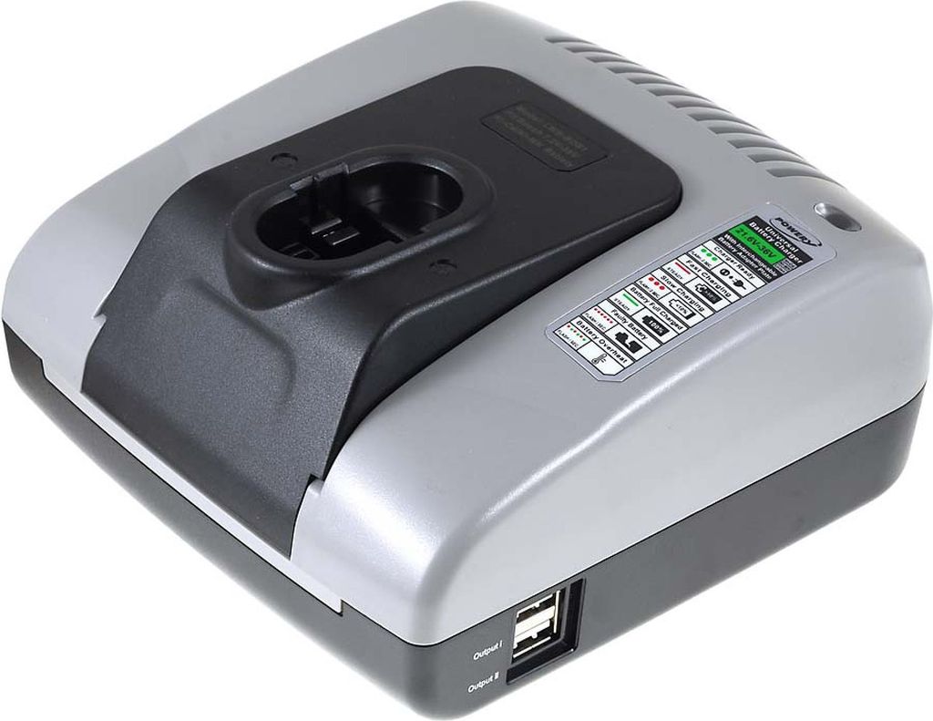 Powery Akku-Ladegerät mit USB für Bosch Typ 2607335418