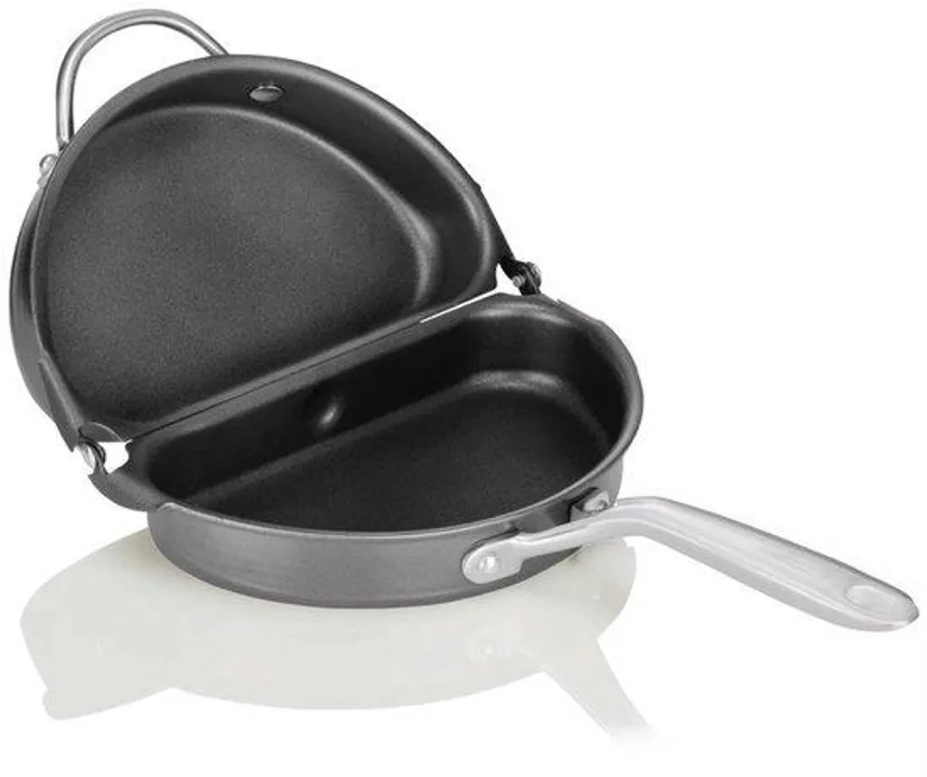 Double poêle à omelette pliable et réversible pour une cuisson homogène