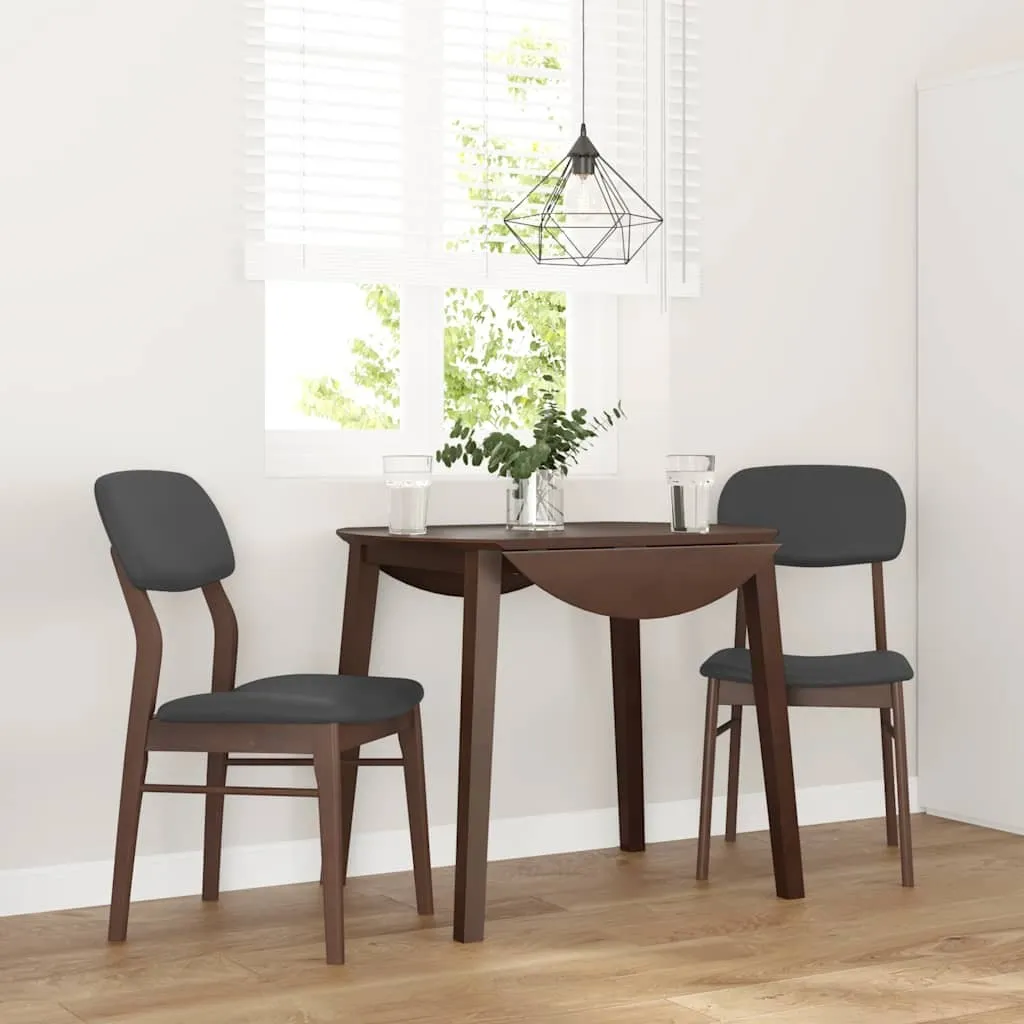Pratiche sedie da pranzo con cuscino 2pz. Legno massiccio di gomma marrone - sedie per sala da pranzo, mobili di design 3312772 1pz