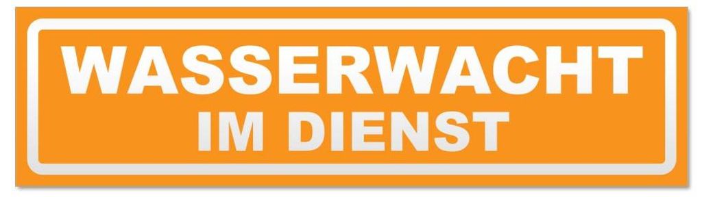 Kiwistar - Autoaufkleber - Orange - 60 x 16 cm - Wasserwacht im Dienst invertiert - Hinweis Aufkleber Sticker für Auto, Kfz, Fahrrad, PKW, LKW