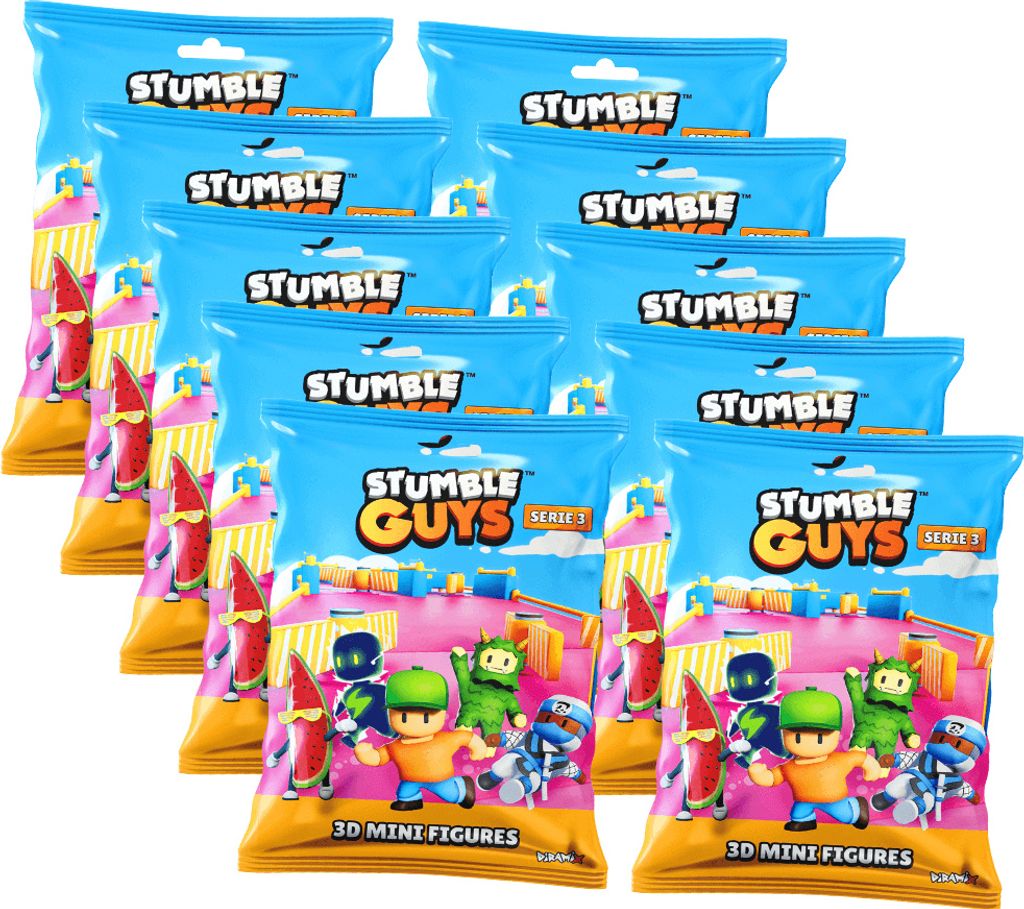 Stumble Guys 3D Sammelfiguren Serie 3 - Chrome Crystal Figur - 10 Tüten