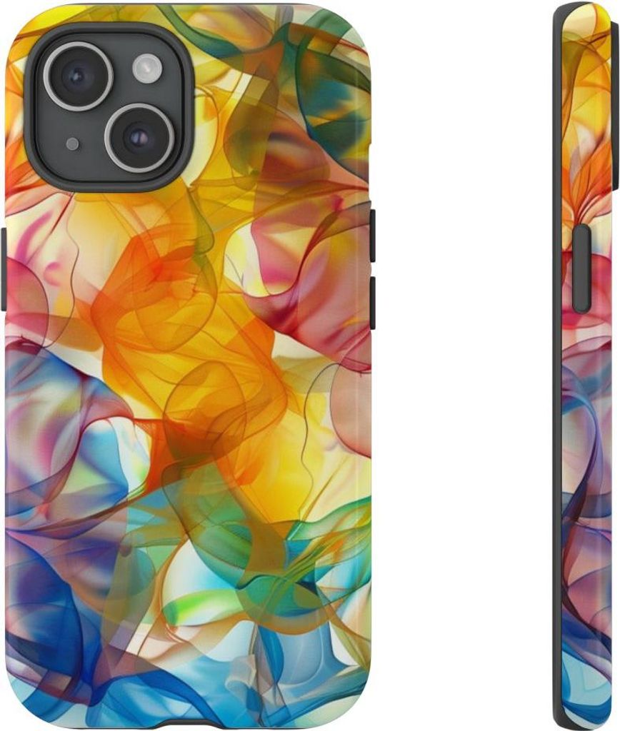 Bunte abstrakte Farbformen – Hülle Kompatibel mit iPhone 15
