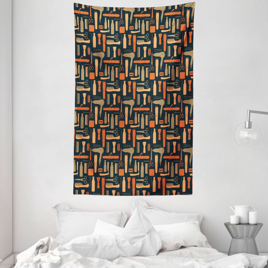 ABAKUHAUS Herren Wandteppich und Tagesdecke, Friseurbedarf aus Weiches Mikrofaser Stoff Waschbar ohne Verblassen Digitaldruck, 140 x 230 cm, Mehrfa...