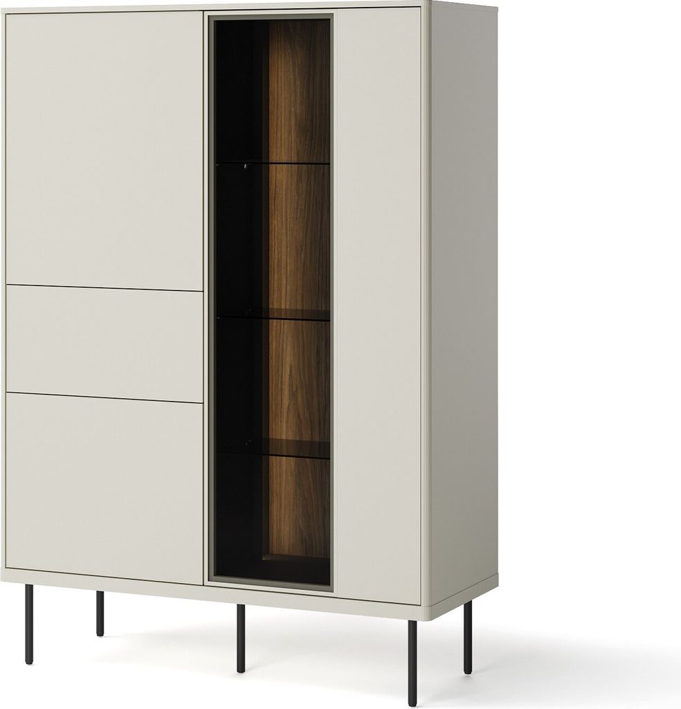 Furniture24 Vitrine Epiro Ep-02 Wohnzimmerschrank Kaschmir Produktbild 