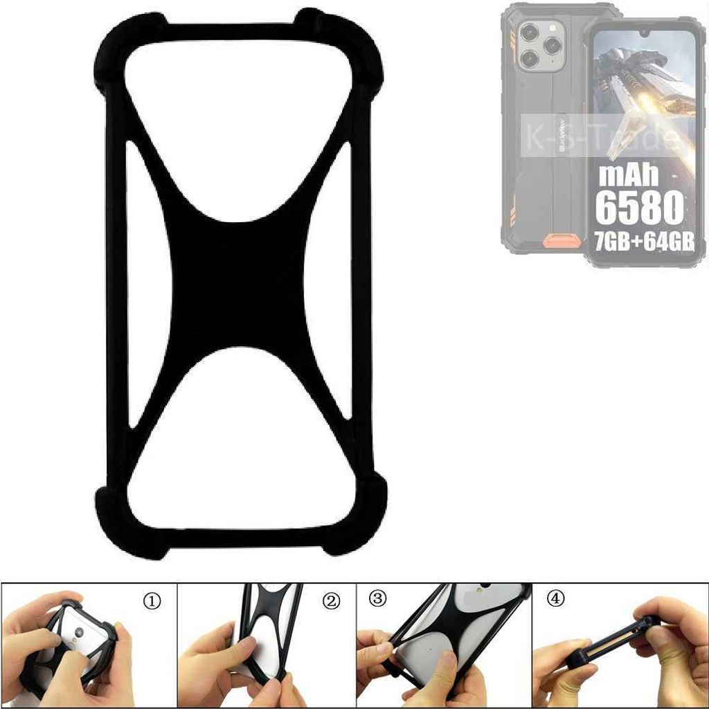 K-S-Trade Handy-Hülle Schutz-Hülle kompatibel mit Blackview BV5300 Pro Silikon Bumper TPU Softcase Smartphone Stoßschutz, schwarz