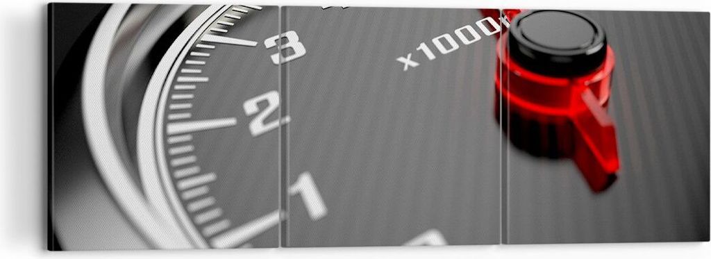 Bild auf Leinwand - Leinwandbild - Tachometer Auto Pfeil - 120x40cm - Wand Bild - Wanddeko - Leinwanddruck - Bilder - Kunstdruck - Wanddekoration -...