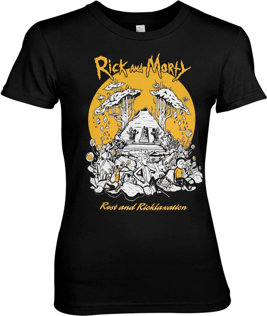 Rest And Ricklaxation Girly Tee - Large - Black