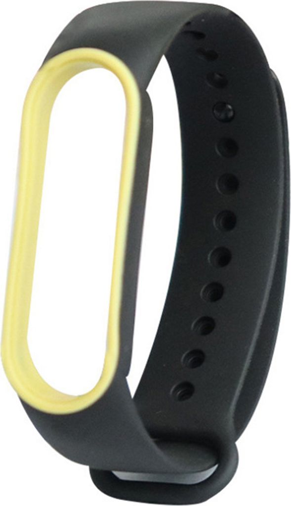 Soft Silicon Watch Band Ersatzsportband für Xiaomi Mi Band 5-Schwarz+Gelb