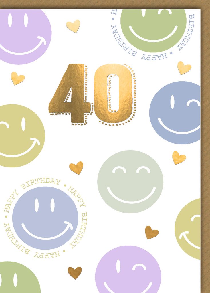 40. Geburtstag - Glückwunschkarte im Format 11,5 x 17 cm mit