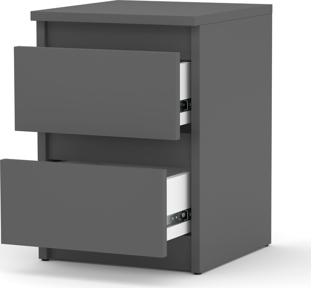 Table de nuit Gris Mat Lot de 2 - Table de nuit - Meuble Image du produit 