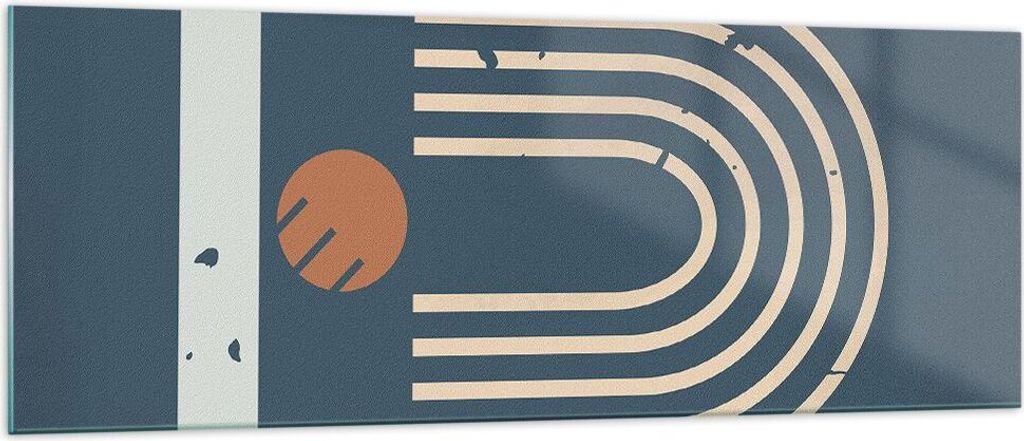 Bilder auf glas - Einteilig - Abstraktion Stadion Modern - 140x50cm - Glasbilder - Wandbilder - Bilder - Wanddekoration aus Glas - Glas Bilder - Wa...