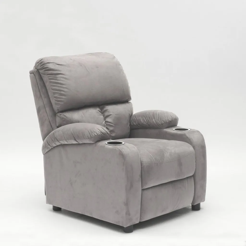 Fauteuil relax en microfibre velours Laura réglable avec repose-pieds