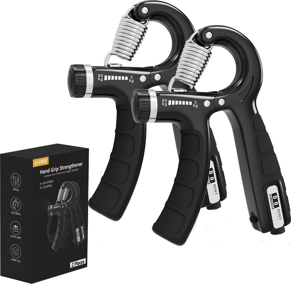 U-VKK Handtrainer, 2er-Set Unterarmtrainer, Griff 5-60 kg, Hand Unterarm Trainingsgerät, Grip Griffkraft Trainer, Rutschfester, Für Sportler und ...