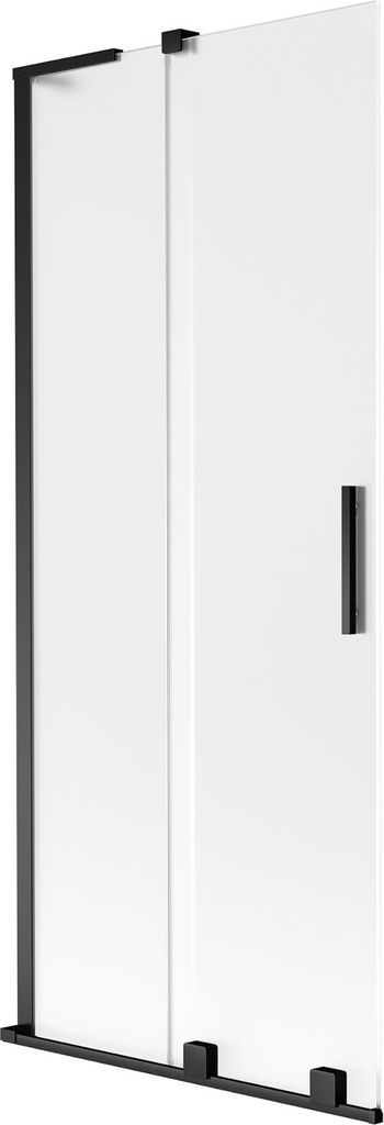 Mexen Velar L Badewannenabtrennung, 2-flügelig, 80 x 150 cm, matt, schwarz - 896-080-003-31-70