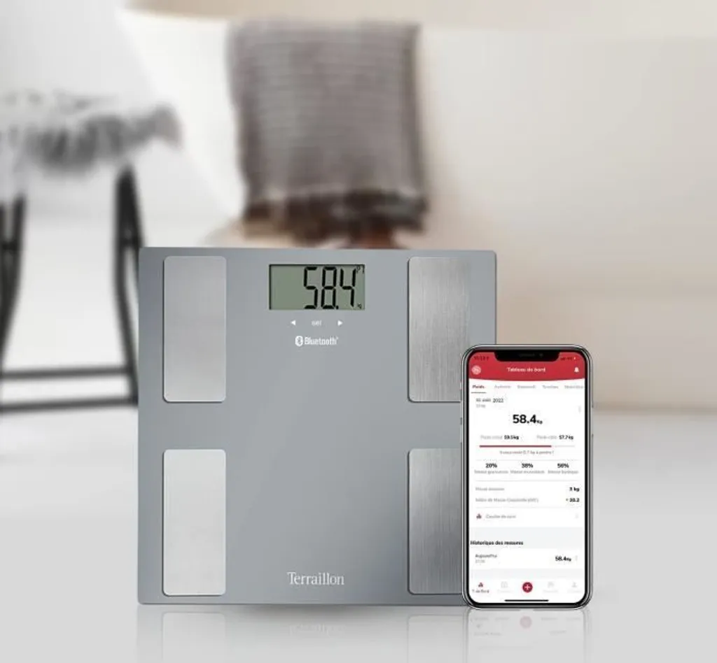 Terraillon 14754 Balance Intelligente Bluetooth et Analyseur Composition Bio