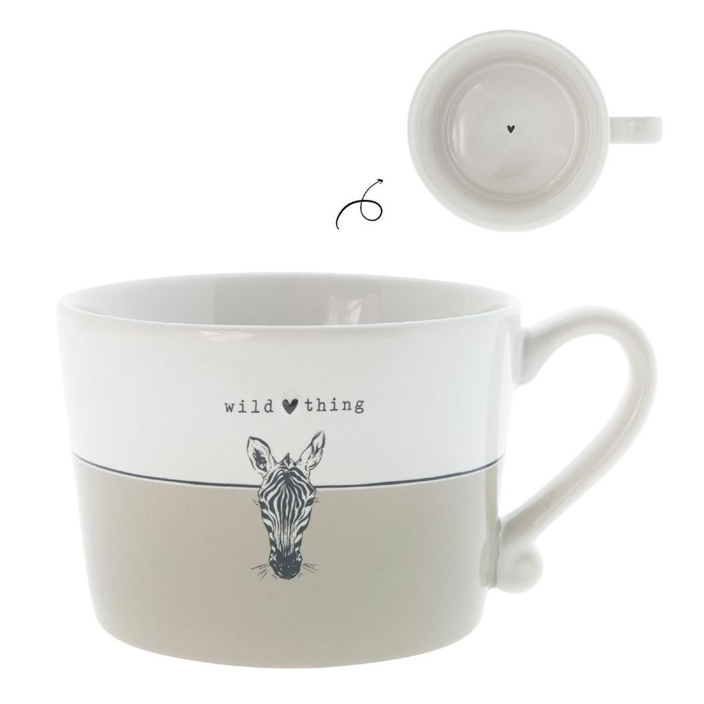Tasse, Becher WILD THING TITANE mit Zebra weiß creme 300ml Produktbild 