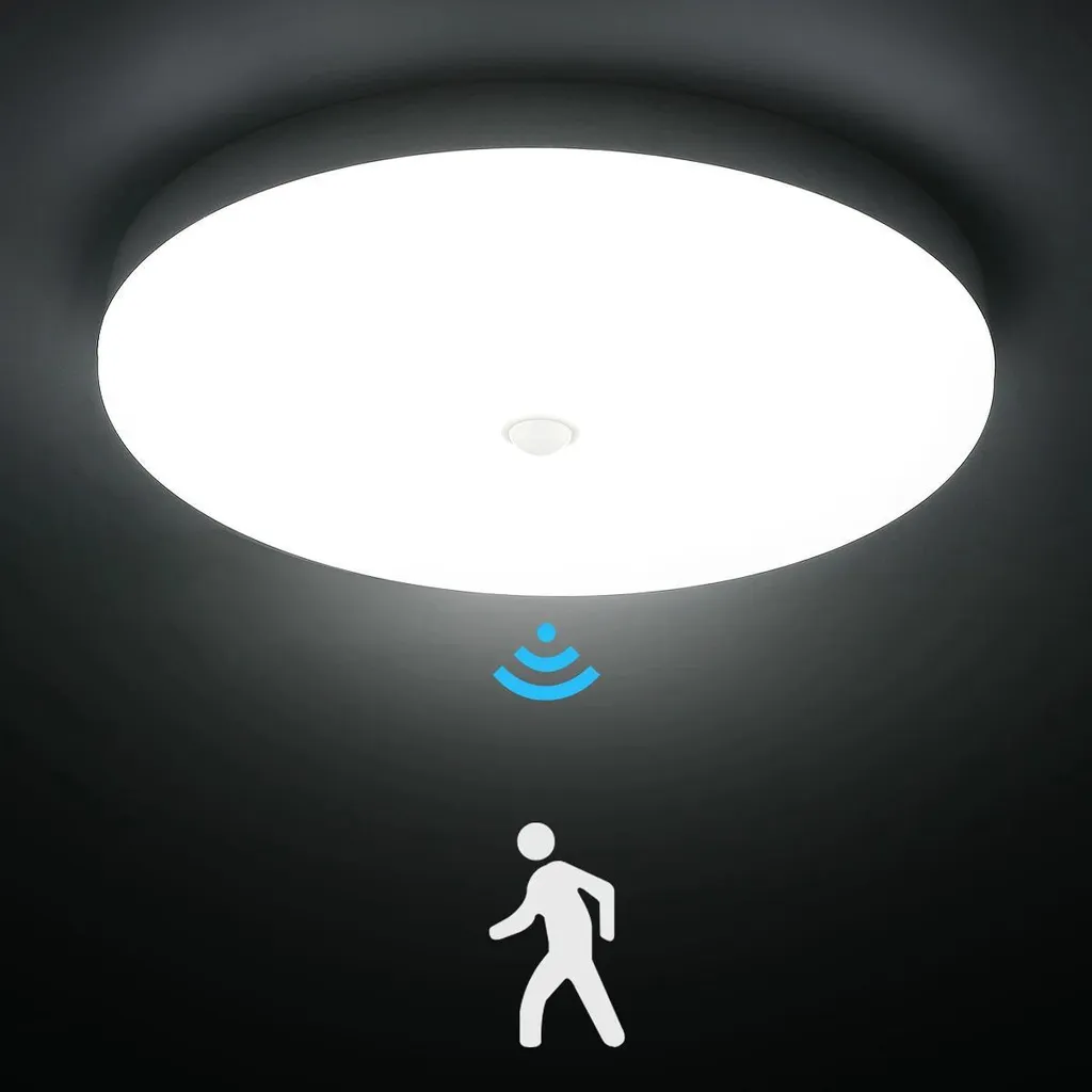 Luminaire de plafond LED automatique IP54 saillie pour zones humides