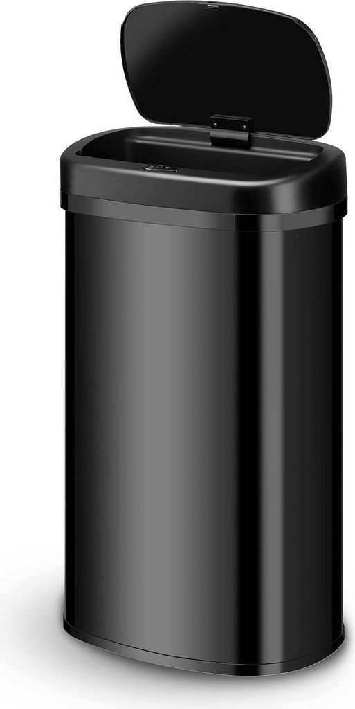 Juskys Automatik Mülleimer mit Sensor 60L rechteckig - elektrischer Deckel - Schwarz