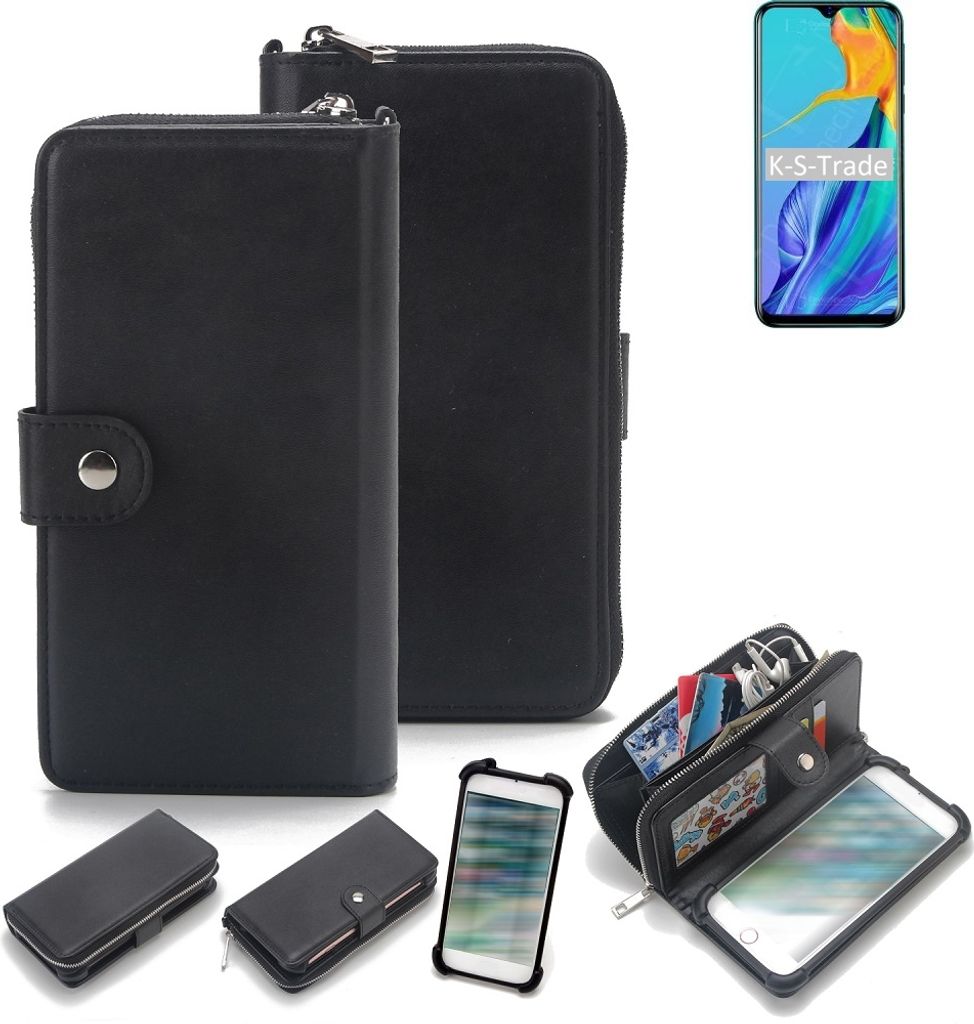 K-S-Trade 2in1 Handyhülle Schutzhülle kompatibel mit Blackview A60 Pro & Portemonnee Cover Handy Hülle Case Etui Geldbörse Wallet Bookstyle