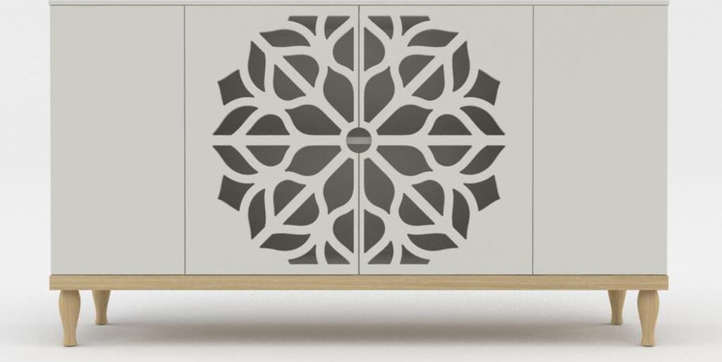 Kommode Sideboard Highboard Anrichte Wohnzimmer Schrank Holz Malva KM160F Weiß