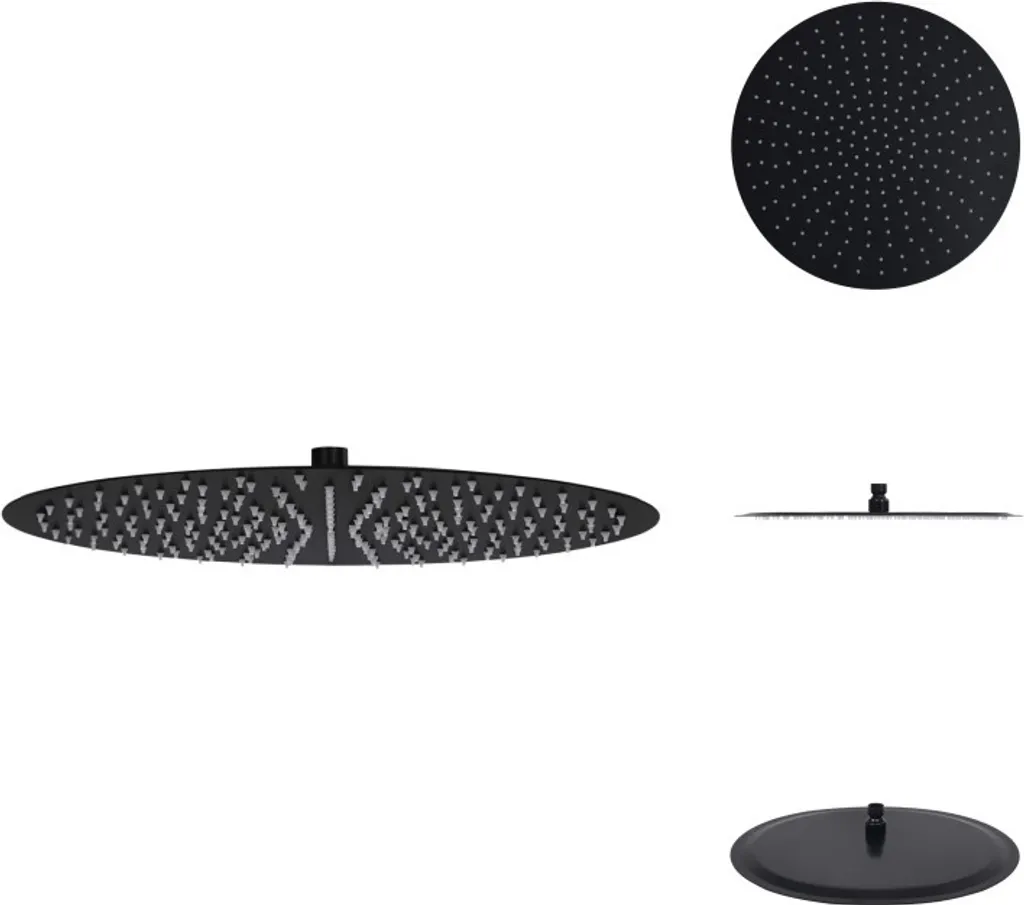 Offerta Soffione Doccia vidaXL 40 cm Nero | Acciaio Inox Anti-Calcare