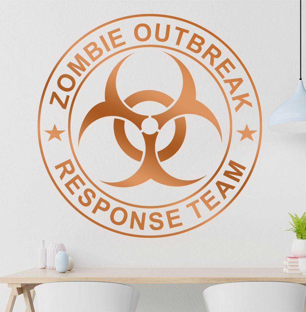 Zombie Outbreak Wandtattoo in 6 Größen - Wandaufkleber Wall Sticker - Dekoration, Küche, Wohnzimmer, Schlafzimmer, Badezimmer
