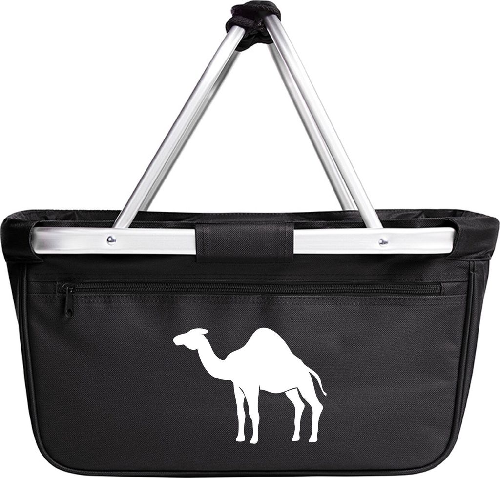 Huuraa Einkaufskorb Dromedar Kamel Silhouette 20 Liter Black faltbarer Tragekorb Geschenkidee