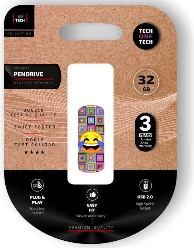 Tech One Tech 32GB USB 2.0 Emoji Meparto - Memoria Flash Portatile