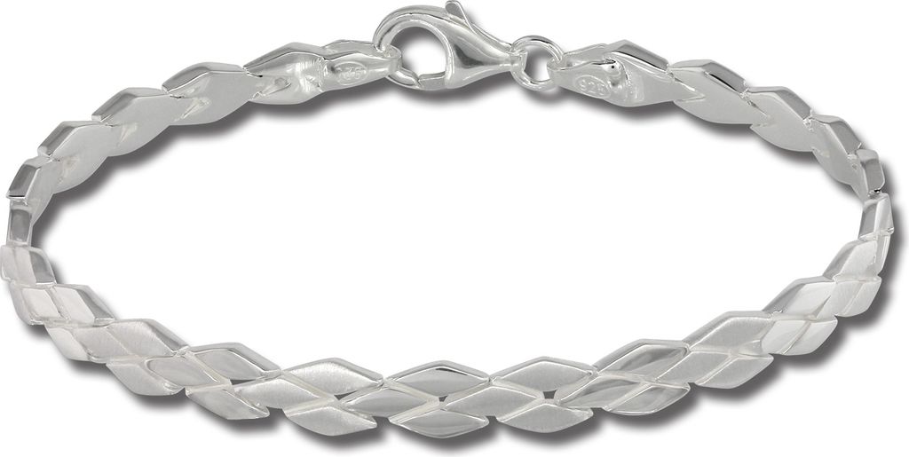 SilberDream Damen-Armband Raute Sterling Silber matt 19cm silber SDA430