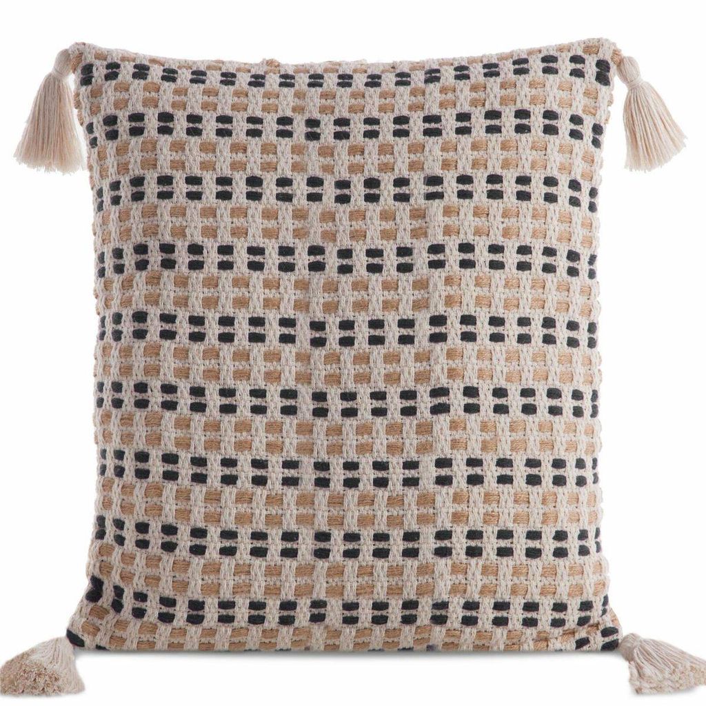 Boho-Kissenbezug 45x45 cm Creme Produktbild 