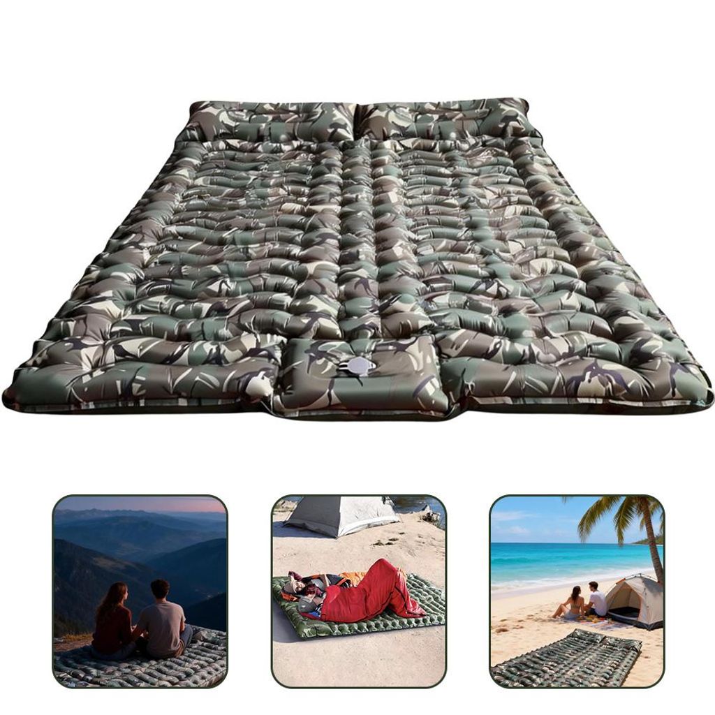 Camping Isomatte, Luftmatratze Camping, Aufblasbare Matratze, Schlafmatte Selbstaufblasend für zwei Personen für Wandern, Strand, Reise, Zelt